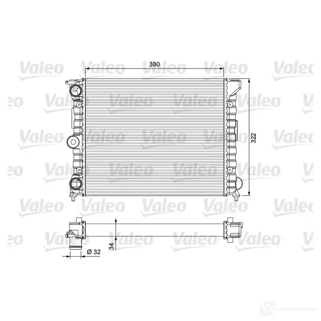 Радиатор охлаждения двигателя VALEO 7FAI VQ 225070 383818 3276423838187