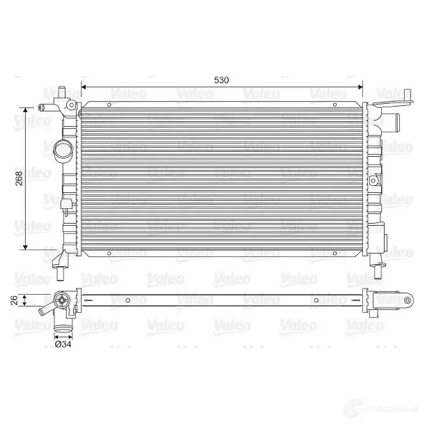 Радиатор охлаждения двигателя VALEO U62 2I 236627 732606 3276427326062 изображение 0