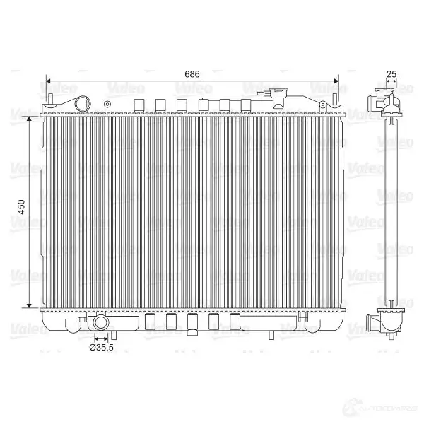 Радиатор охлаждения двигателя VALEO U1 I3X 3276427016116 1206109424 701611 изображение 0
