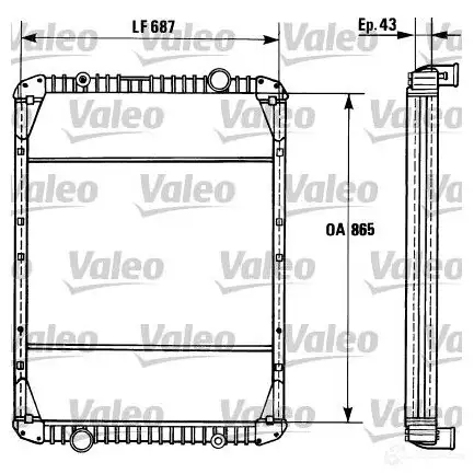 Радиатор охлаждения двигателя VALEO 75549 8 RA2008 235992 730748 изображение 0