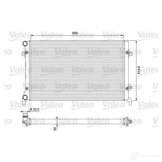 Радиатор охлаждения двигателя VALEO 3276422343354 234335 220830 EIV 48 изображение 1