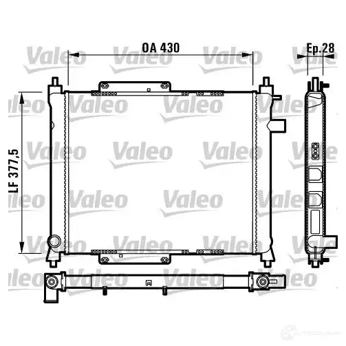 Радиатор охлаждения двигателя VALEO R M1340 D4KZI8I 236399 731815