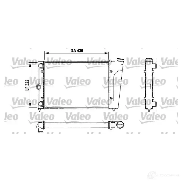 Радиатор охлаждения двигателя VALEO 55KMAJ T A100 883718 245515