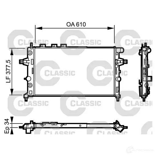 Радиатор охлаждения двигателя VALEO 232550 RC 1159 220772 0IU7L9