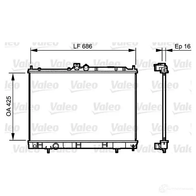Радиатор охлаждения двигателя VALEO 3276427352016 237432 735201 5O5Q 2XO изображение 0