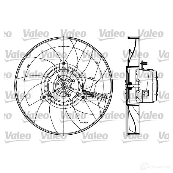 Вентилятор радиатора VALEO 234226 698357 U3DP 3D изображение 0