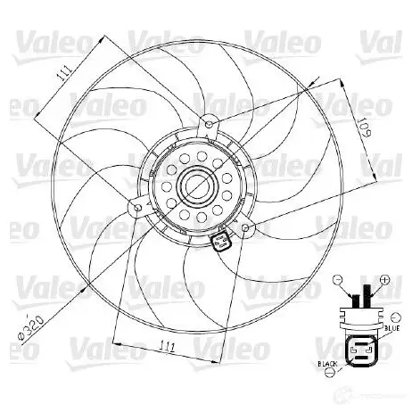 Вентилятор радиатора VALEO 1206096310 WAF ZAX 3276426961899 696189 изображение 0