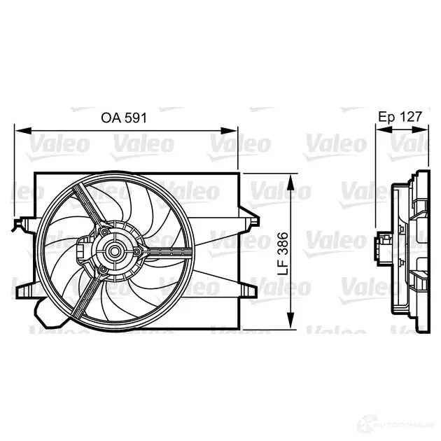 Вентилятор радиатора VALEO 234067 696278 3276426962780 7QJP E2 изображение 0