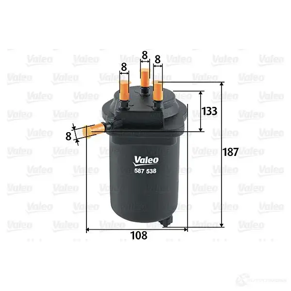 Топливный фильтр VALEO 3276425875388 1206065146 8RAG 6 587538 изображение 0