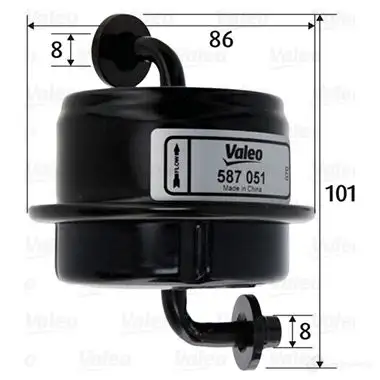 Топливный фильтр VALEO 3276425870512 X 07J2A5 587051 1206063322 - Изображение 1