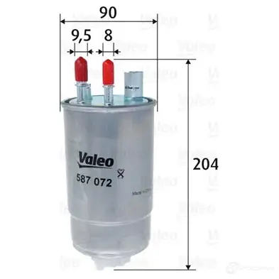 Топливный фильтр VALEO 587072 FNA5 M 3276425870727 1424237894 - Изображение 1
