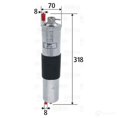 Топливный фильтр VALEO R F3XA 3276425870345 587034 1206062980 - Изображение 1