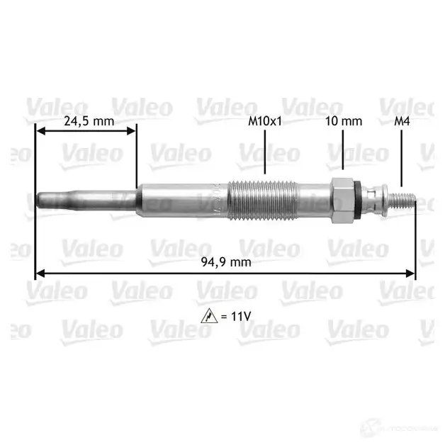 Свеча накала VALEO F6KNWN D5C M110 21167126 345110 изображение 1