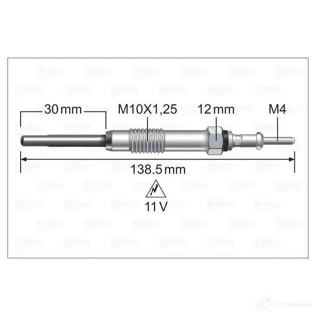Свеча накала VALEO 3276423452451 1424236009 R3Y6U G 345245