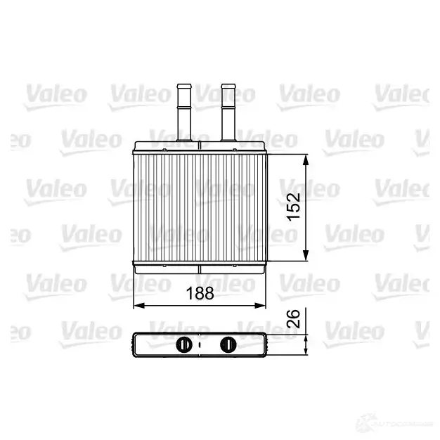 Радиатор печки, теплообменник VALEO 240079 812442 Q PASF9W 3276428124421