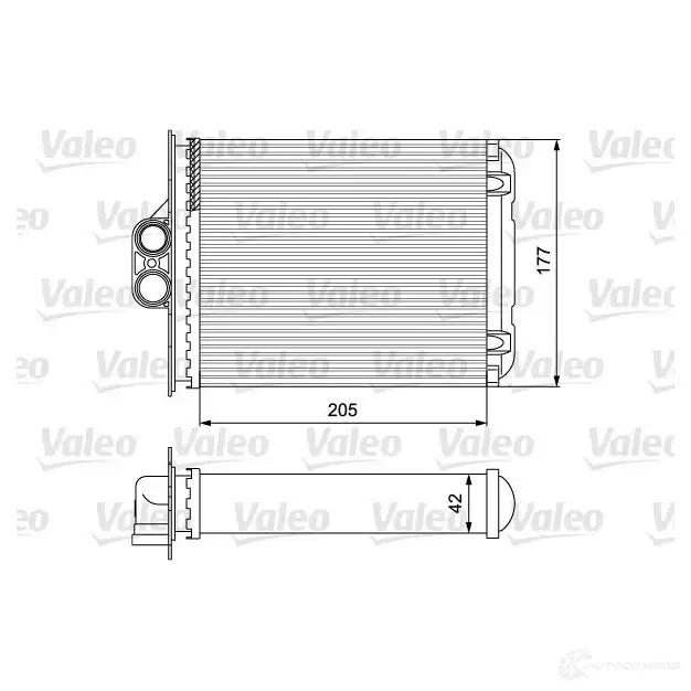Радиатор печки, теплообменник VALEO T74 1R 239900 Y6Q0X 812118 изображение 0