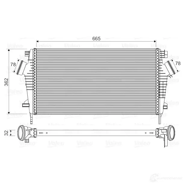 Интеркулер VALEO 818603 N4D W6X 1424248409 3276428186030