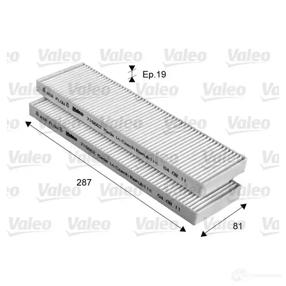 Салонный фильтр VALEO 3276427156621 235524 DWCX FXC 715662 - Изображение 1