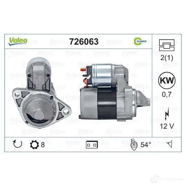 Стартер VALEO D7 E31 726063 KOU1XF 235700 изображение 0