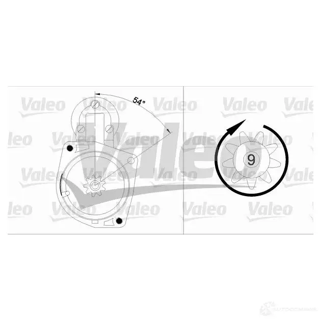 Стартер VALEO D9 E114 225739 436021 VS181 - Изображение 1