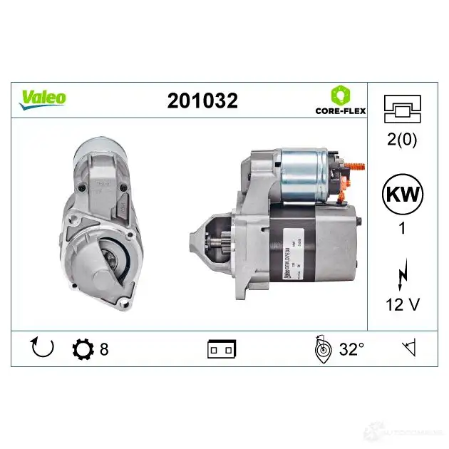 Стартер VALEO 201032 1437849998 R 2CJKBP изображение 3