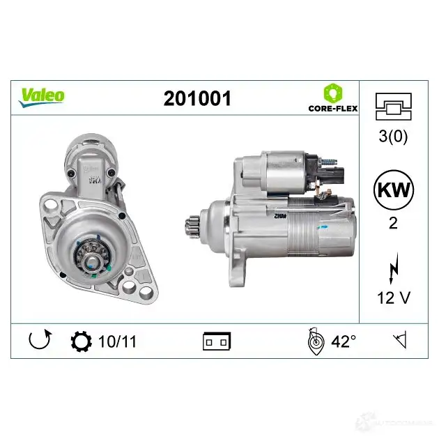 Стартер VALEO M 6Z2L 1437850002 201001 изображение 3