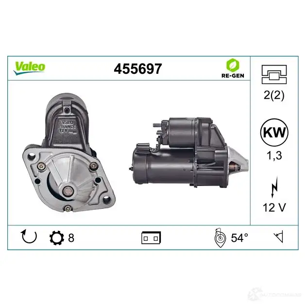 Стартер VALEO D 6RA76 455697 228072 MX0B25F изображение 3