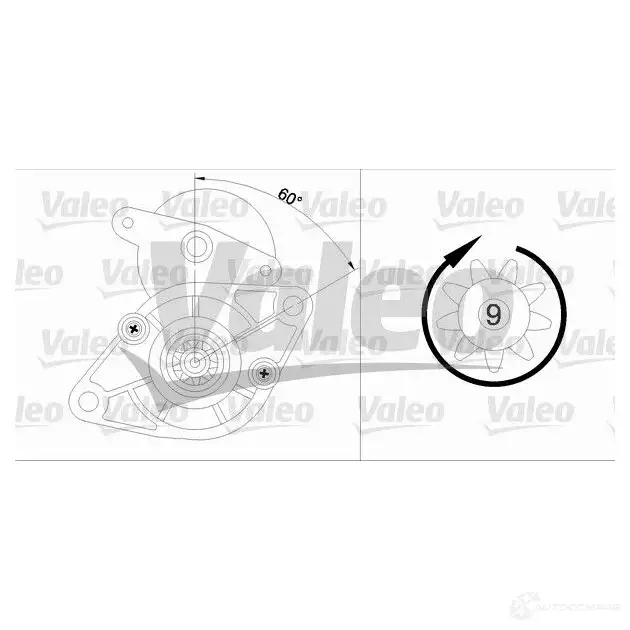 Стартер VALEO 455924 VS413 228160 V S408 - Изображение 1