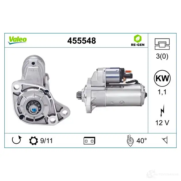 Стартер VALEO D7RS291 455548 227969 60081 1 изображение 4