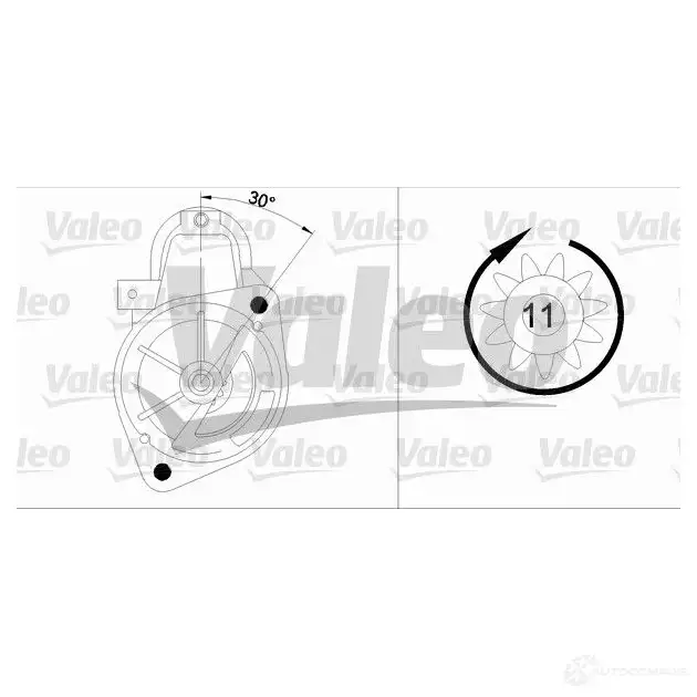 Стартер VALEO 455554 D7R19 D7R19 D9R149 227975 - Изображение 1