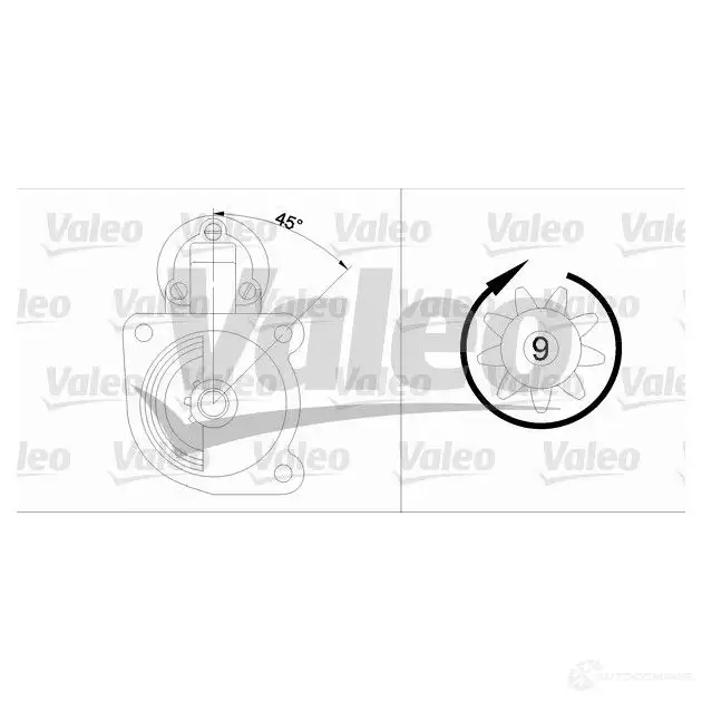 Стартер VALEO KBA9LM D 46 227966 455545 - Изображение 1