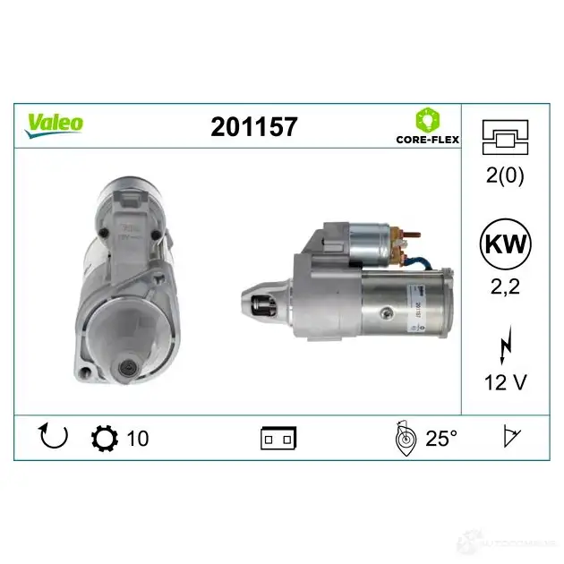 Стартер VALEO 1437851457 201157 O3 SQB - Изображение 1