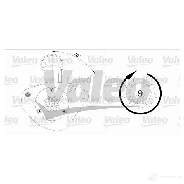 Стартер VALEO 228107 2 1K4L0D 455744 3276424557445 - Изображение 1