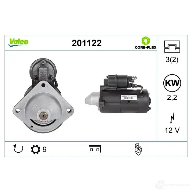 Стартер VALEO 1437851574 UD1WT 9 201122 изображение 0