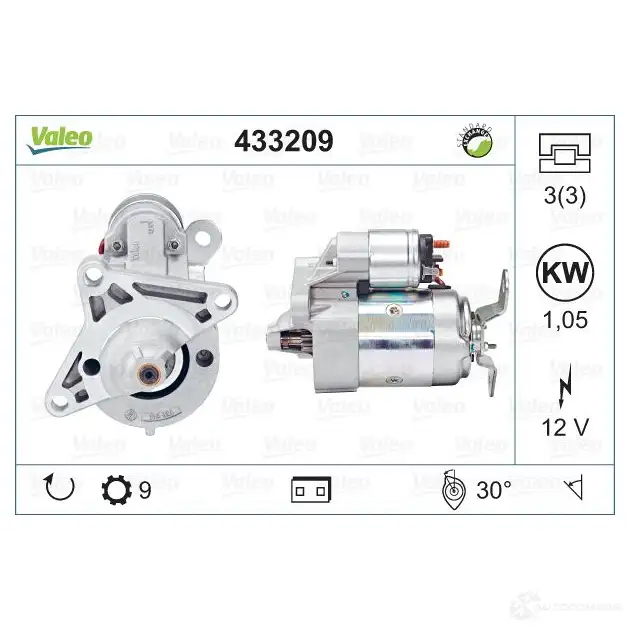 Стартер VALEO 185757 433209 225533 10 6006 - Изображение 1