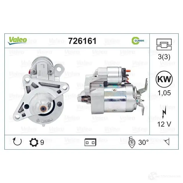 Стартер VALEO 7F5 6QP 1206119920 726161 3276427261615 - Изображение 1