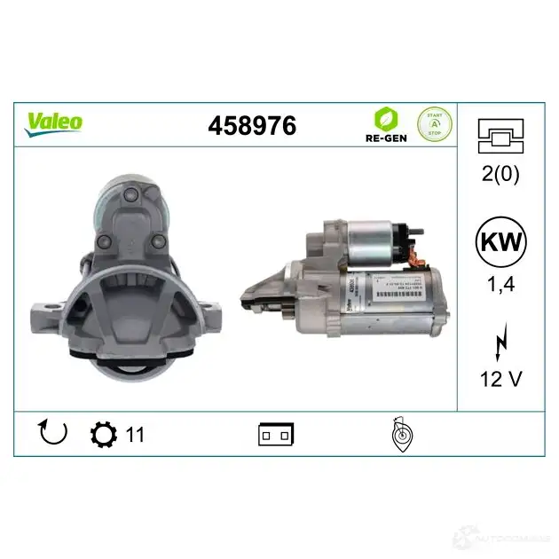 Стартер VALEO 1437851200 RDR 9L 458976