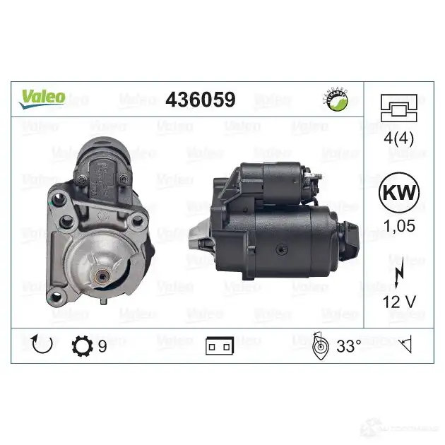 Стартер VALEO D9E137 225772 18 5561 436059 - Изображение 1