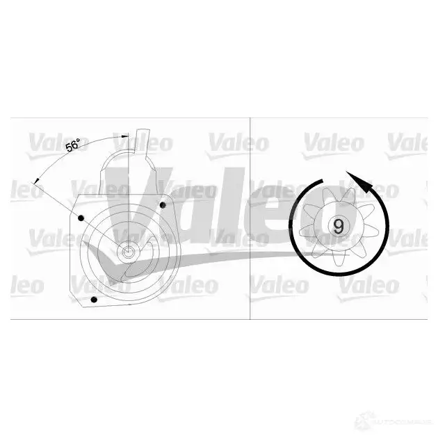 Стартер VALEO 8ZK8O9B D 9E104 436057 225770 - Изображение 1