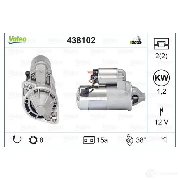 Стартер VALEO TM000A07 901 KJV44O2 438102 226906 - Изображение 1