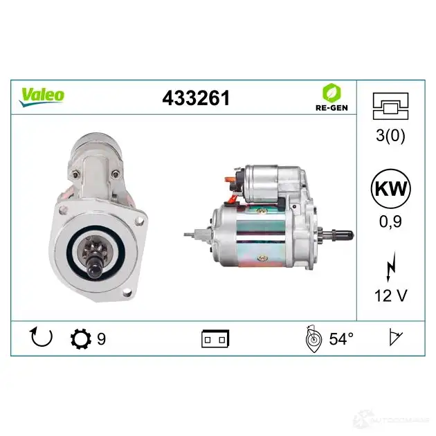 Стартер VALEO 225565 D8E157 433261 D 8E153 изображение 3