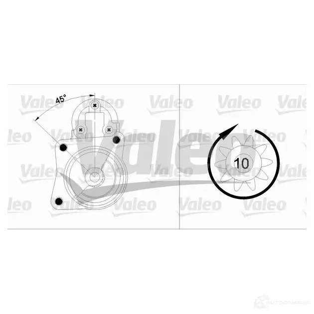 Стартер VALEO 228145 3276424559043 D9T AG 455904 - Изображение 1