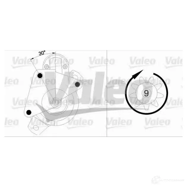 Стартер VALEO 455549 D10E 097 996 227970 изображение 0