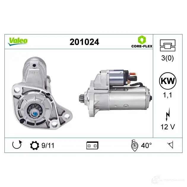 Стартер VALEO 99 2V70 201024 1437853076 изображение 3