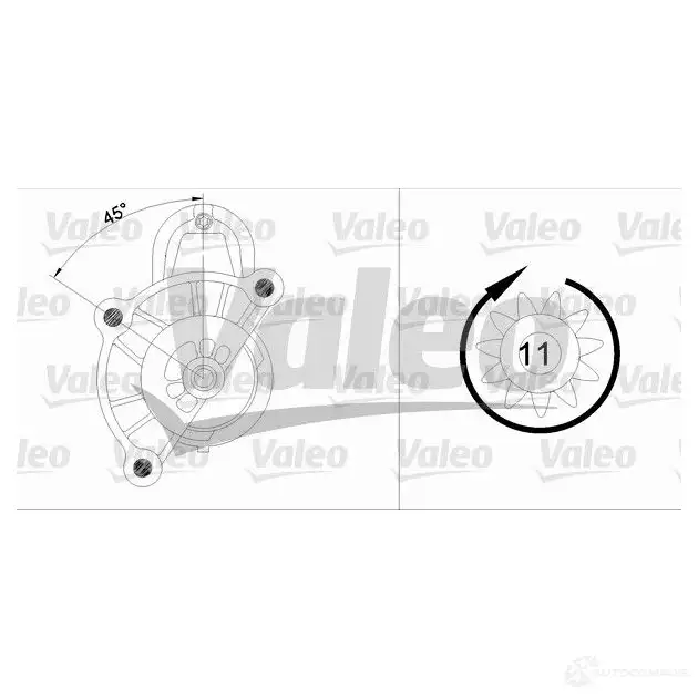 Стартер VALEO 186 351 D7R9 455513 227937 - Изображение 1