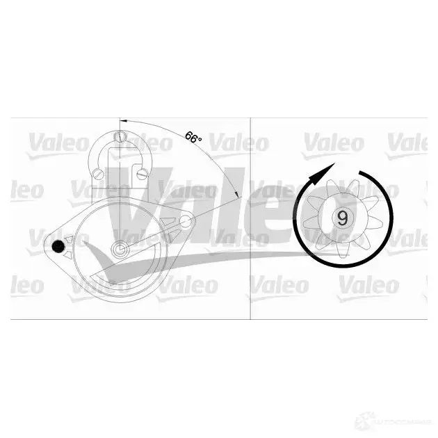 Стартер VALEO 1844 18 436013 D9E125 225732 - Изображение 1