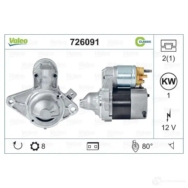 Стартер VALEO 1206118258 3276427260915 726091 C R5W3 - Изображение 1