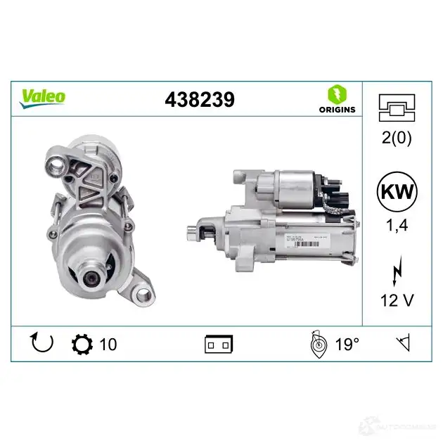 Стартер VALEO 227001 438239 N7Z 98S 3276424382399 изображение 3