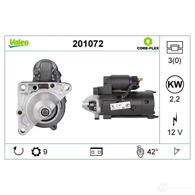 Стартер VALEO 201072 Z4 F7F8 1437850520