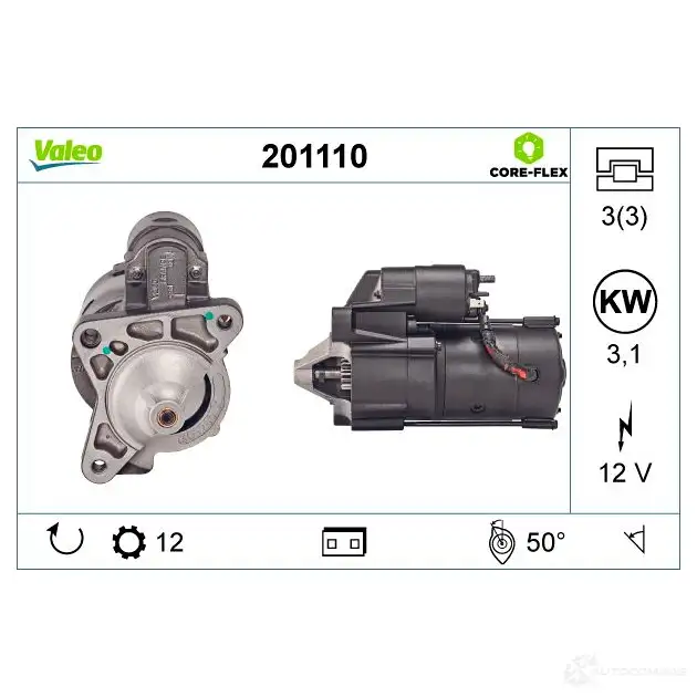 Стартер VALEO 1437850880 E QN25K 201110 изображение 0